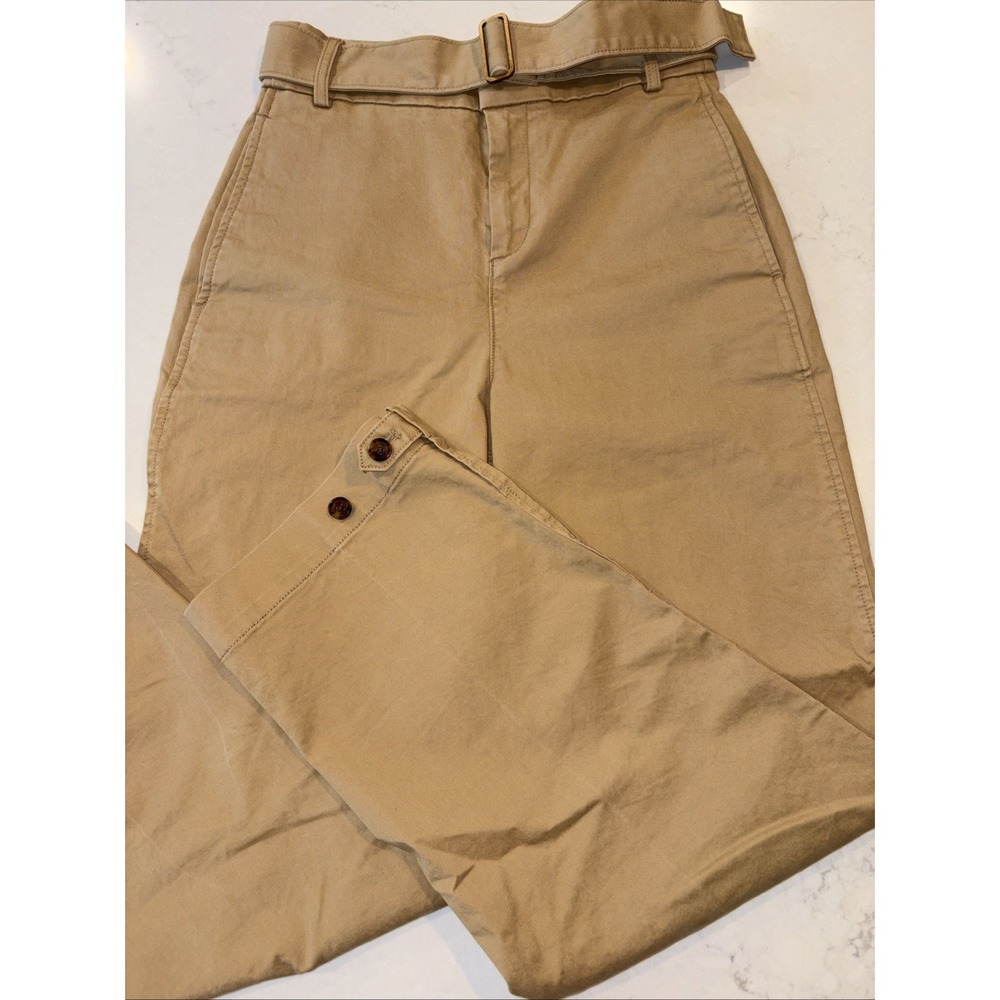 Banana‎ Republic Airforce Khaki Tan Authentic Chino Pants Womens 0 Belt 26x28